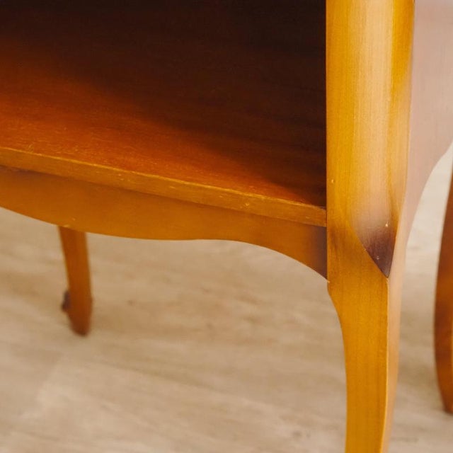 Louis XIV Asymmetrical Bedside Tables in Cherrywood, Set of 2 For Sale - Image 11 of 17