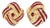 18k Yellow Gold 4cts Rubies & 0.60cts Diamonds Studded Ribbon Wave Earrings, A Pair For Sale