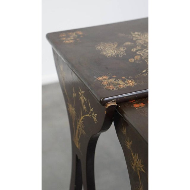 Wood Japanese Lacquered Side Tables, Set of 2 For Sale - Image 7 of 13