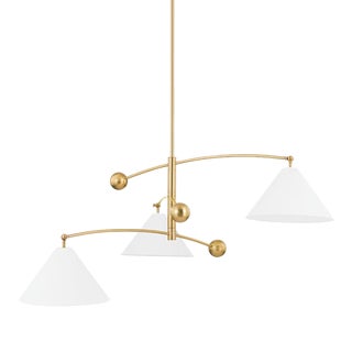 Mitzi Birdie 3-Light Chandelier, Aged Brass For Sale