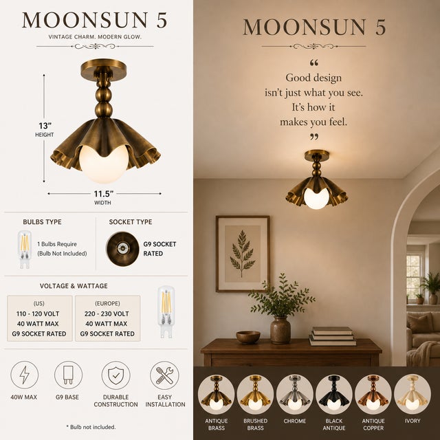 Handmade Brass Flower Flush Mount Light, Brass Ceiling Light, Vintage Floral Ceiling Fixture, Milk Glass Globe Lamp for Bedroom Hallway For Sale - Image 4 of 12