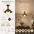 Handmade Brass Flower Flush Mount Light, Brass Ceiling Light, Vintage Floral Ceiling Fixture, Milk Glass Globe Lamp for Bedroom Hallway For Sale - Image 4 of 12