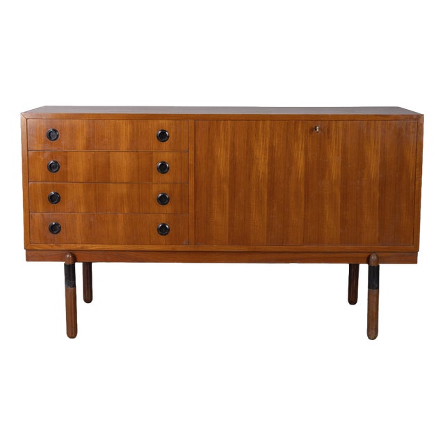 Vintage Italian Teak Wood Sideboard, 1960s For Sale