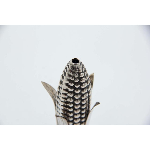 Silver Toothpick Holder in the Shape of Cornmeal For Sale - Image 3 of 4