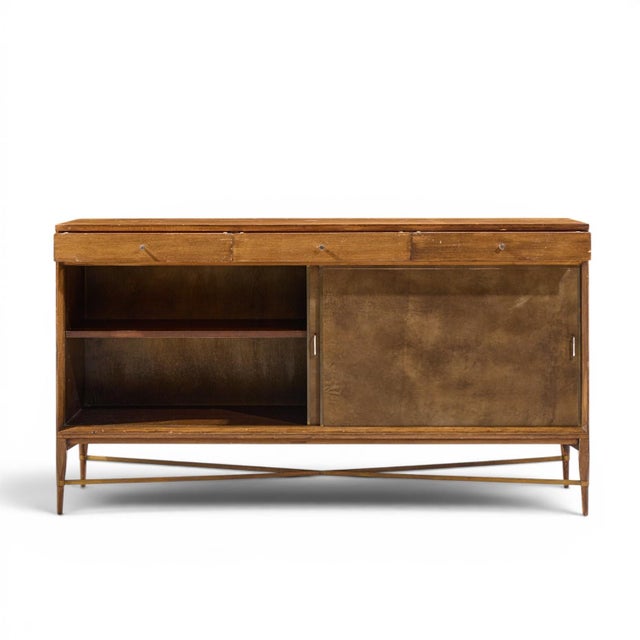 Paul McCobb for Calvin Mid Century Mahogany and Brass Credenza For Sale In Chicago - Image 6 of 11