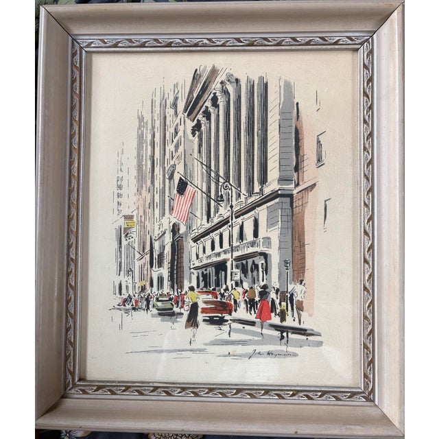 Mid-Century Modern 1950s Mid-Century Modern John Haymson Cityscape Framed Serigraphs - Pair For Sale - Image 3 of 10