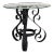 Mid 20th Century Vintage Wrought Iron Scroll Glass Top Table For Sale
