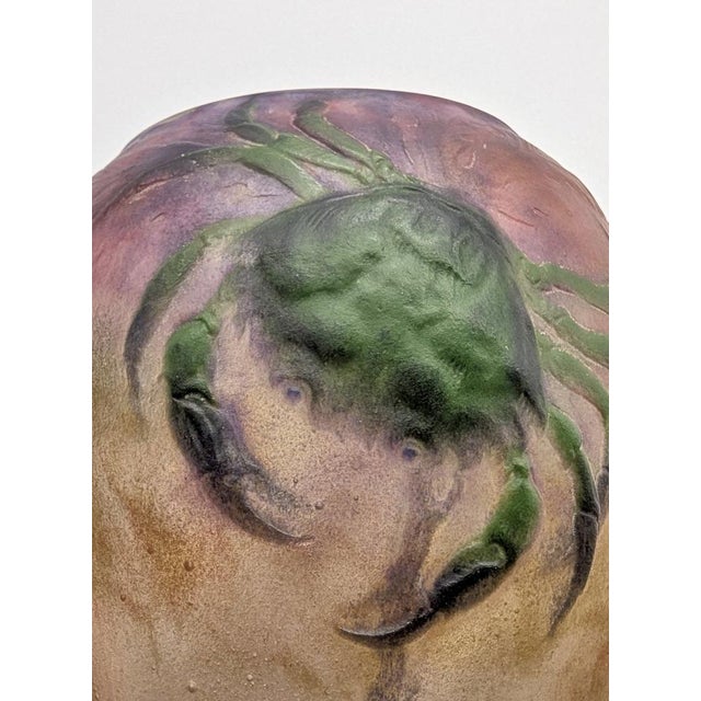 Brown Art Deco Vase with Crabs and Seaweed by Gabriel Argy-Rousseau, 1920 For Sale - Image 8 of 9
