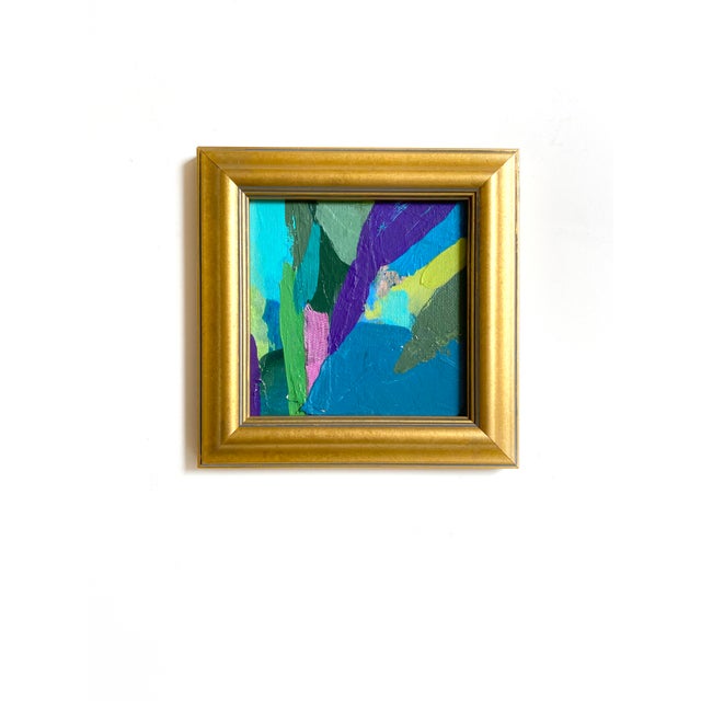 2020s "In the Garden" Pair of Framed Mini Paintings by Jessalin Beutler For Sale - Image 5 of 5