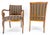 Brown Pair of Regency Style Carved Open Arm Fireside Lounge Chairs Stripe Upholstery For Sale - Image 8 of 18