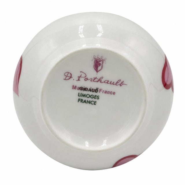 Mid 20th Century D. Porthault Paris Limoges Porcelain Coeurs Pink Hearts Creamer For Sale - Image 4 of 8
