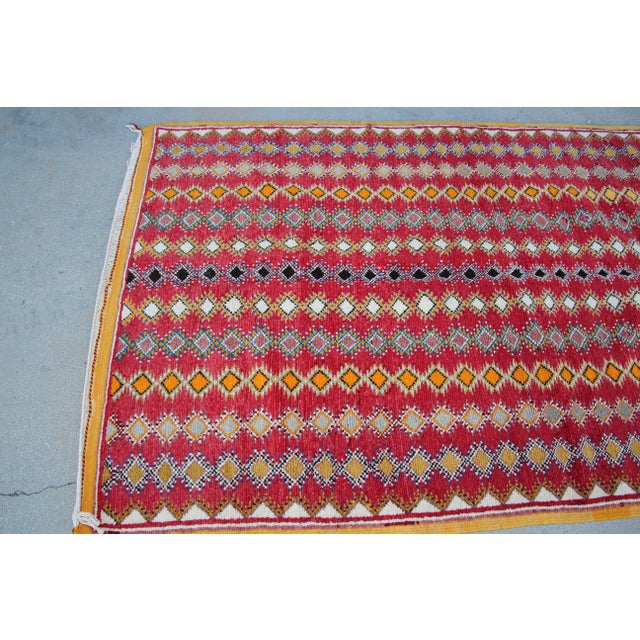 1980s Vintage Moroccan Boujad Hand-Woven Tribal Rug For Sale - Image 12 of 13