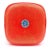 Persimmon Vintage Murano Fratelli Toso Red Orange Gold Flecks Italian Art Glass Squared Bottle Flower Vase For Sale - Image 8 of 9