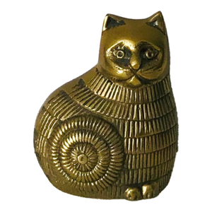 Vintage Spiral Brass Cat Paper Weight*