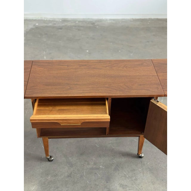 Mid-Century Modern 1960s Mid Century Walnut Bar Cart For Sale - Image 3 of 12