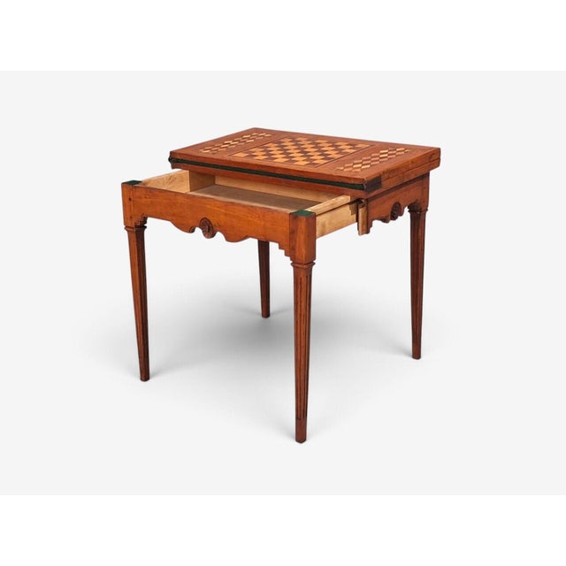 Wood Louis Xvi, French Provincial Games Table, Parquetry, Fruitwood, France, 1800s For Sale - Image 7 of 18