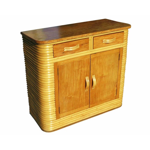 Stacked Rattan & Mahogany Storage Chairish