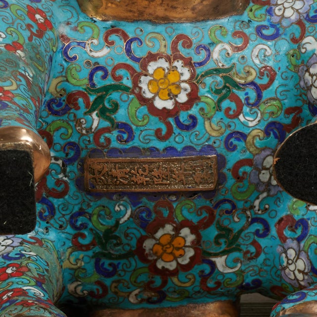 Pair of Vintage Chinese Cloisonne Horses For Sale - Image 12 of 18
