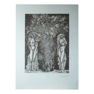 Ernst Fuchs, Adam and Eve, Lithograph, 1970s For Sale