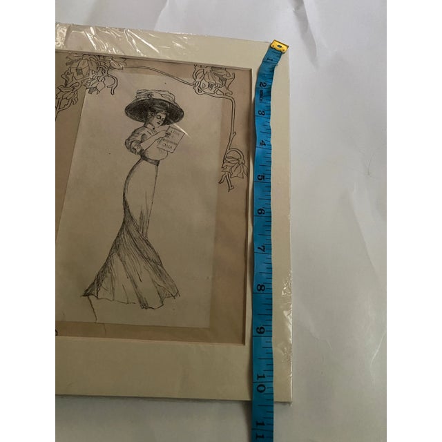 Paper Art Nouveau Art. Art Nouveau Framed Art Print. Art Nouveau Ladies Framed Print. Art Nouveau Angel Print For Sale - Image 7 of 12