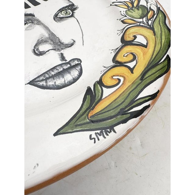 Vintage French Ceramic Plate, 1980 For Sale - Image 6 of 11