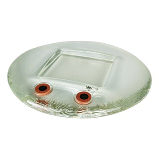 Italian Murano Glass Ashtray with Red Murrine from Veart, 1970s For Sale
