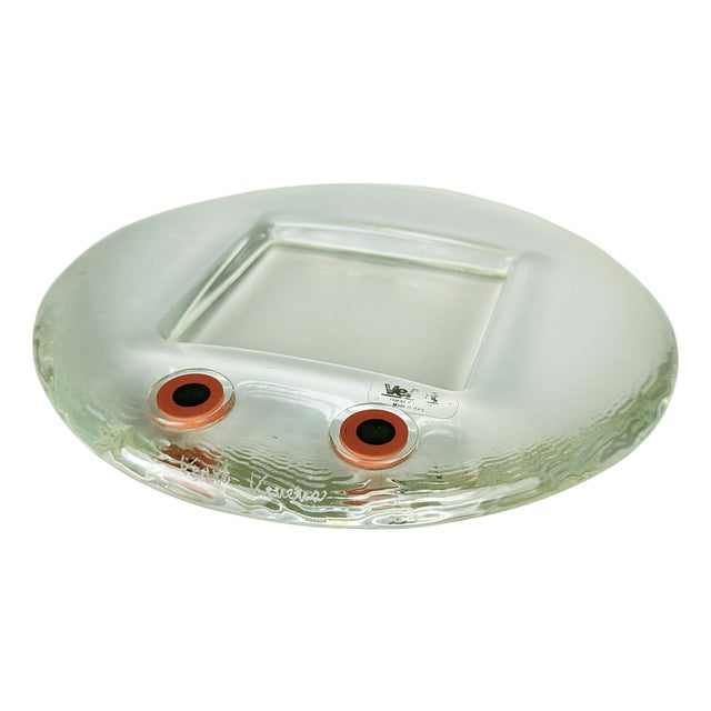 Italian Murano Glass Ashtray with Red Murrine from Veart, 1970s For Sale