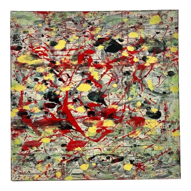 Late 20th Century Vintage Boho Abstract Giclee on Canvas For Sale