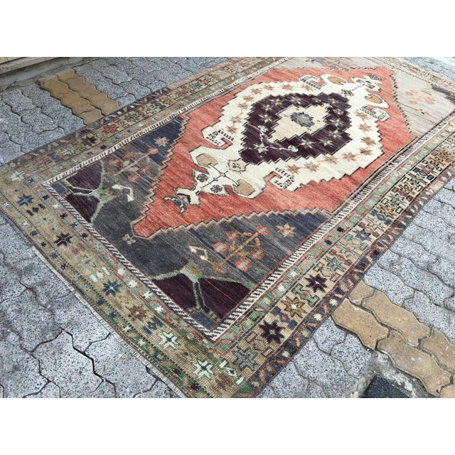 Oushak Handmade Bohemian Vintage Rug For Sale - Image 6 of 11