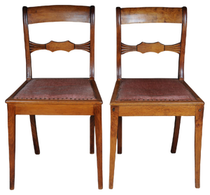 Set of Biedermeier Chairs in Birch, 1840s