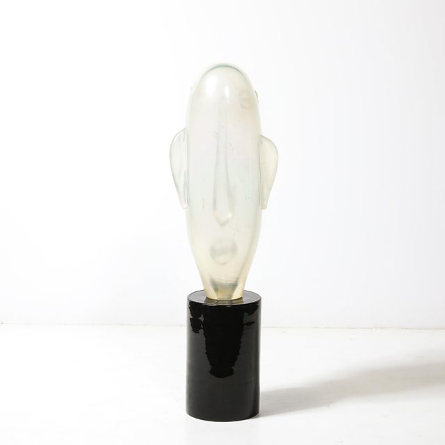 Mid-Century Hand-Blown Murano Opalescent Glass Head Sculpture by Sergio Rossi For Sale - Image 10 of 15