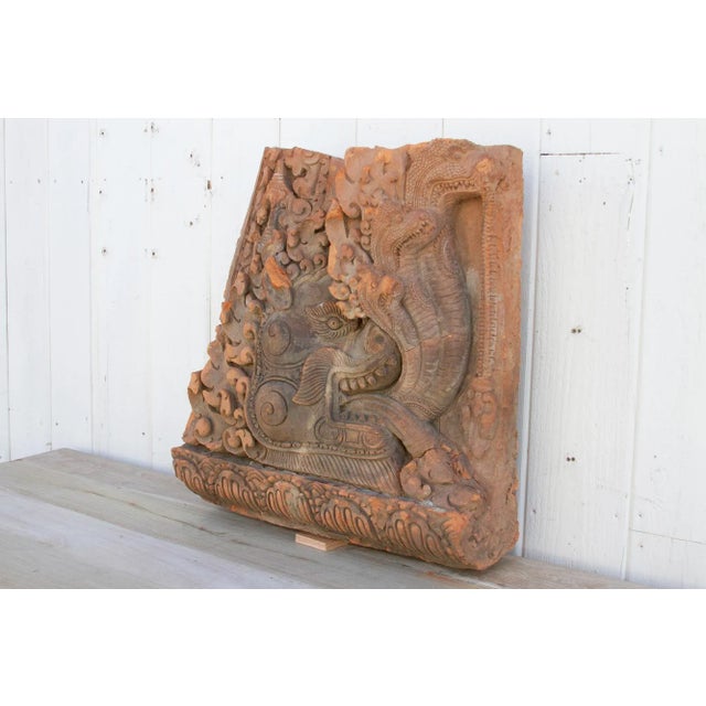 19th Century Carved Thai Dragon Temple Carving For Sale - Image 4 of 12