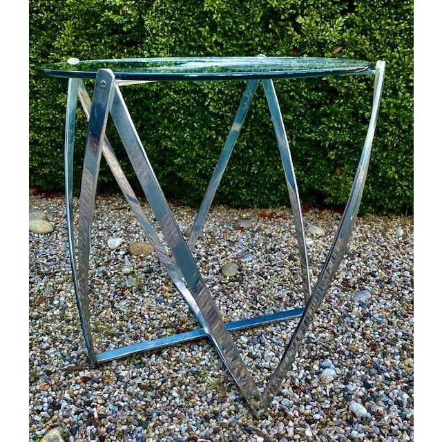 Metal 1960s Vintage John Vesey Sculptural Aluminum and Glass Accent Table For Sale - Image 7 of 7