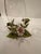 Vintage Italian Painted Tole & Glass Candle Hurricanes -a Pair For Sale - Image 4 of 10