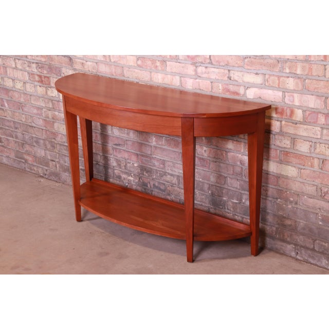 Ethan Allen Solid Cherry Demilune Console Table Chairish