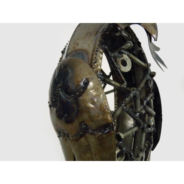 Gray Large Brutalist Zoomorphic Metal Owl Sculpture, 1970s For Sale - Image 8 of 10