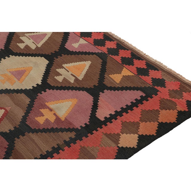 Vintage Persian Kilim in Red, Black and Brown Geometric Patterns by Rug & Kilim For Sale In New York - Image 6 of 7