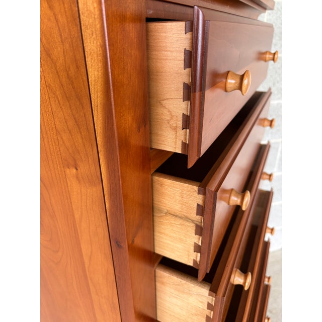 Chatam Reproductions Shaker Style 7 Drawer Cherry Lingere Chest For Sale - Image 9 of 12