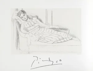 1980s "Olga Kaklowa" Lithograph After Pablo Picasso