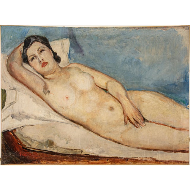 Donato Frisia, Nude of Woman, 1930, Oil on Canvas For Sale - Image 3 of 3