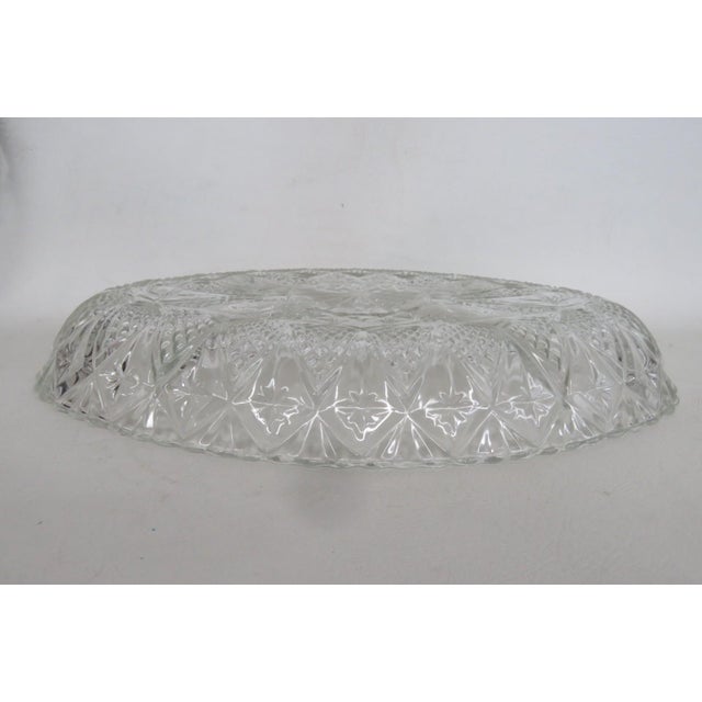 1960s 1960s Mayell Queen Anne Divided Glass Dish on Footed Silver Plated Handled Stand For Sale - Image 5 of 15