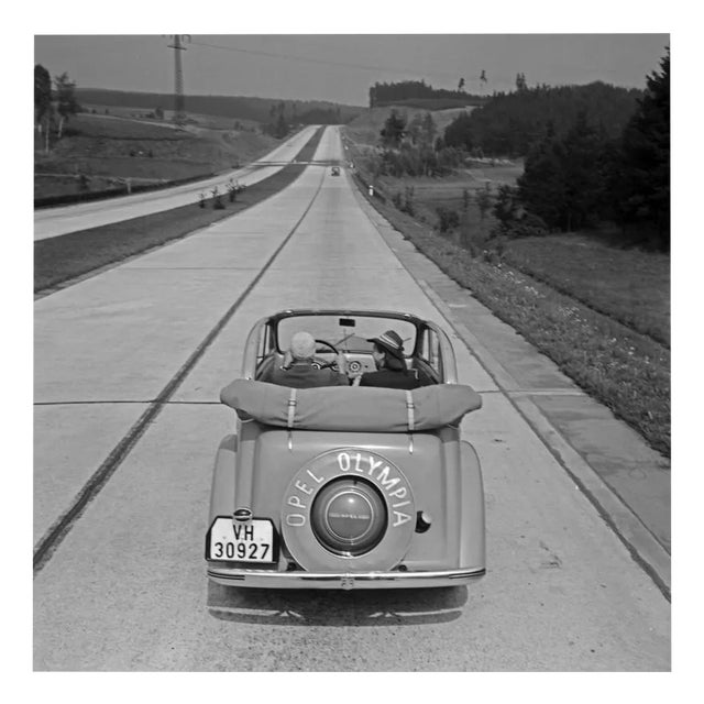 Two Women Inside an Opel Olympia, 1930, Photographic Print For Sale