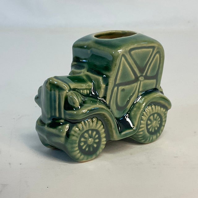 1950s Mid-Century Boho Chic Americana Ceramic Car Toothpick Holder For Sale - Image 4 of 9