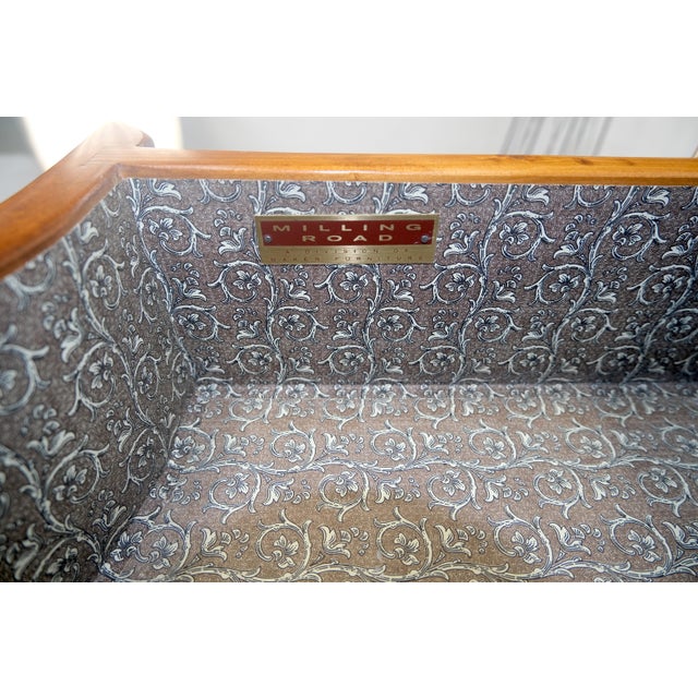 Baker One Drawer Cabriole Leg Fruitwood Paper Finished Drawer Console Table MINT For Sale - Image 6 of 14