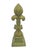 Large Fleur-De-Lis Crackle Glaze Chartreuse Sculpture For Sale - Image 4 of 10
