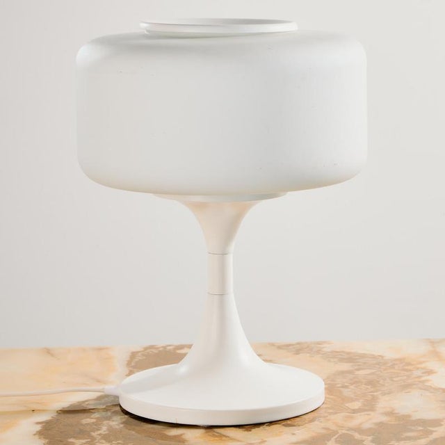 Hungarian applied arts table lamp from the 1970s, designed by Iraklisz Kosztandinidisz. The lamp is made of a combination...