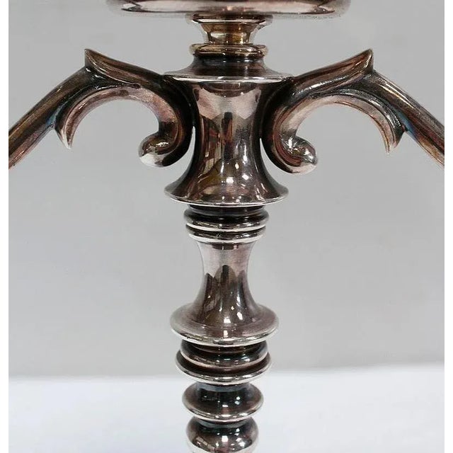 Vintage Silver-Plated Candleholders, Set of 2 For Sale - Image 11 of 18