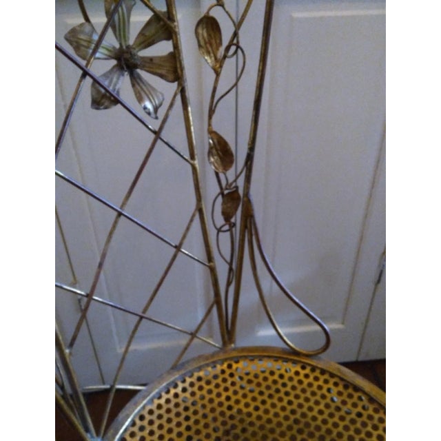 1950s Vintage Italian Flower Gilt Iron Sculptural Chair For Sale - Image 12 of 12
