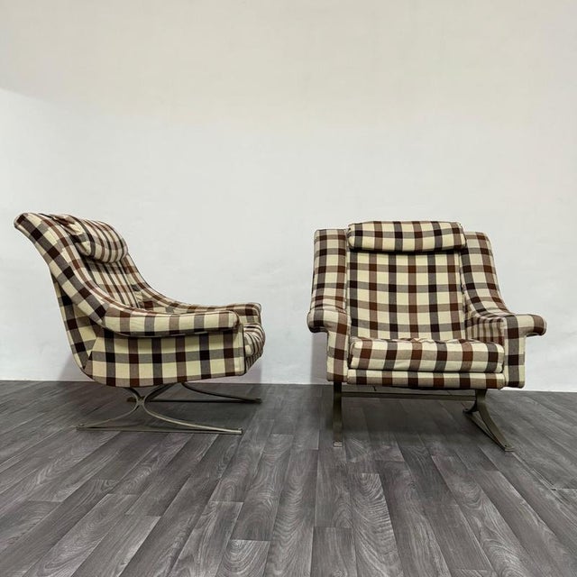 Beige Grand Prix Armchairs by Maurice Calka for Arflex, 1960s, Set of 2 For Sale - Image 8 of 18