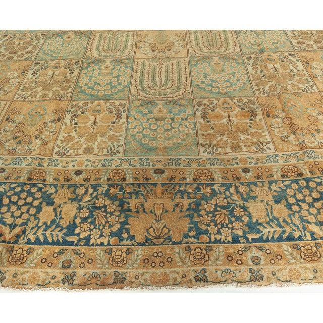 19th Century Persian Tabriz Botanic Handwoven Wool Rug For Sale - Image 4 of 8